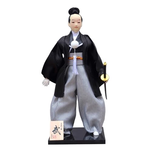mioosho Japanische Samurais-Puppen, 30,5 cm, männliche Figur in Kimonos für Sammler und Heimdekoration von mioosho
