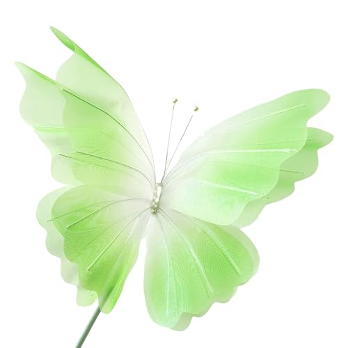 mioosho Künstlicher Schmetterling Ornament Große Gaze Schmetterling Dekoration für Hochzeit Empfang Hintergründe Haus Garten Dekoration von mioosho