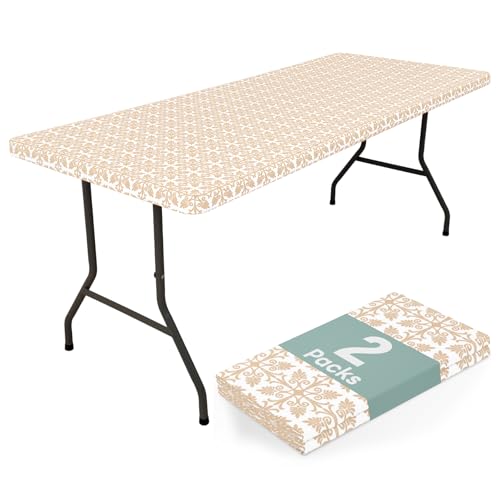 misaya Rechteckige Picknick-Tischdecke, elastisch, wasserdicht, winddicht, waschbar, Polyester-Tischdecke für Camping, drinnen und draußen, Khaki, 76,2 x 243,8 cm, 2 Stück misaya Rechteckige Picknick-Tischdecke, elastisch, wasserdicht, winddicht, waschbar, Polyester-Tischdecke für Camping, drinnen und draußen, Khaki, 76,2 x 243,8 cm, 2 Stück von misaya
