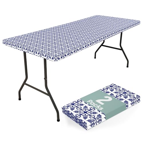misaya Rechteckige Picknick-Tischdecke, elastisch, wasserdicht, winddicht, waschbar, Polyester-Tischdecke für Camping, drinnen und draußen, Marineblau, 76,2 x 182,9 cm, 2 Stück misaya Rechteckige Picknick-Tischdecke, elastisch, wasserdicht, winddicht, waschbar, Polyester-Tischdecke für Camping, drinnen und draußen, Marineblau, 76,2 x 182,9 cm, 2 Stück von misaya