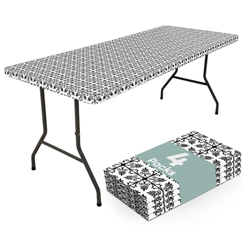 misaya Rechteckige Picknick-Tischdecke, elastisch, wasserdicht, winddicht, waschbar, Polyester-Tischdecke für Camping, drinnen und draußen, Schwarz, 76,2 x 182,9 cm, 4 Stück misaya Rechteckige Picknick-Tischdecke, elastisch, wasserdicht, winddicht, waschbar, Polyester-Tischdecke für Camping, drinnen und draußen, Schwarz, 76,2 x 182,9 cm, 4 Stück von misaya