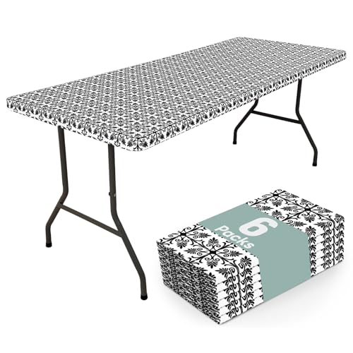 misaya Rechteckige Picknick-Tischdecke, elastisch, wasserdicht, winddicht, waschbar, Polyester-Tischdecke für Camping, drinnen und draußen, Schwarz, 76,2 x 182,9 cm, 6 Stück misaya Rechteckige Picknick-Tischdecke, elastisch, wasserdicht, winddicht, waschbar, Polyester-Tischdecke für Camping, drinnen und draußen, Schwarz, 76,2 x 182,9 cm, 6 Stück von misaya