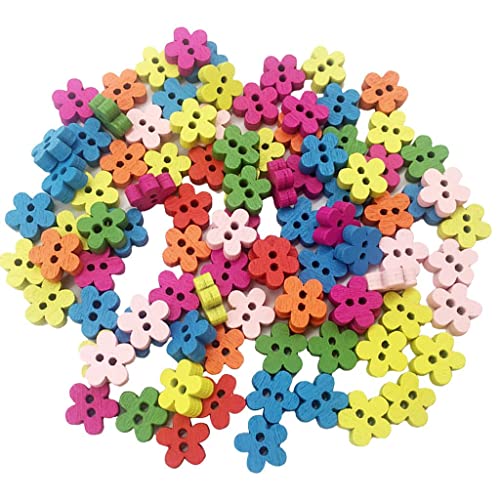 100 Stück 2 Löcher Blume Nähen Holzknöpfe für DIY Handwerk Projekte, Kinder Zubehör und handgemachtes Nähen 100 Stück 2 Löcher Blume Nähen Holzknöpfe für DIY Handwerk Projekte, Kinder Zubehör und handgemachtes Nähen von misppro