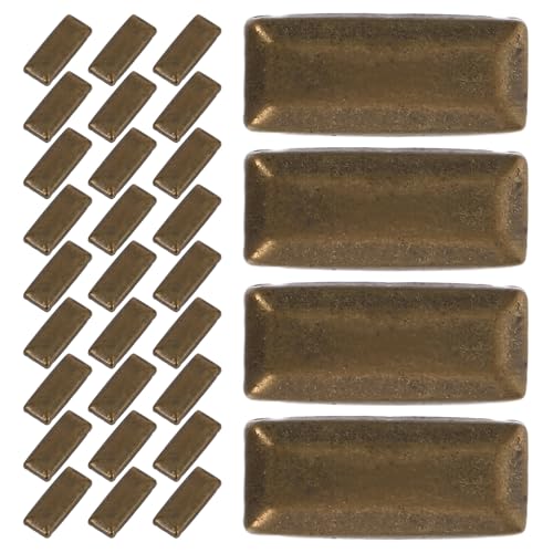 100 Stück DIY Metall Kupfer Heißprägen rechteckige Nieten – vielseitige flache Rückseite Nieten für Taschen, Kleidung und Schmuck – Gold, 1 cm von misppro