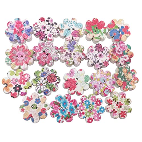 100 Stück bunt bedruckte Holzknöpfe mit Blumenmotiv zum Nähen, Basteln und für DIY-Projekte 100 Stück bunt bedruckte Holzknöpfe mit Blumenmotiv zum Nähen, Basteln und für DIY-Projekte von misppro