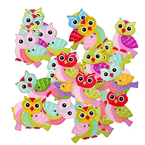 100 Stück niedliche Holzknöpfe in Eulenform in verschiedenen Farben für Scrapbooking und Bastelarbeiten 100 Stück niedliche Holzknöpfe in Eulenform in verschiedenen Farben für Scrapbooking und Bastelarbeiten von misppro