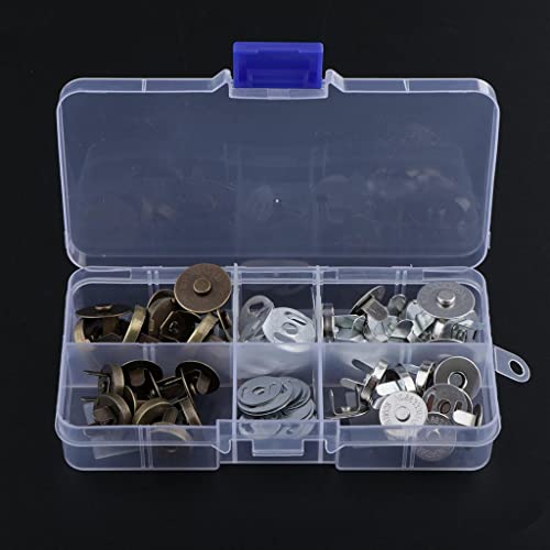 20 Sets Magnetverschluss, Druckknöpfe zum Nähen, Basteln, 14 mm, 18 mm, Antik-Bronze, Silber von misppro