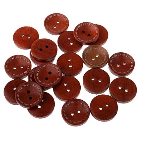 20 Stück Vintage-Holzknöpfe zum Nähen von Kleidung, Dekoration, 20 mm von misppro