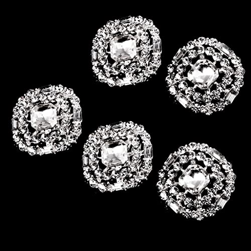 5 Stück Strass-Kristallknöpfe mit rundem Schaft zum Nähen, Basteln, Silber, 23 mm 5 Stück Strass-Kristallknöpfe mit rundem Schaft zum Nähen, Basteln, Silber, 23 mm von misppro