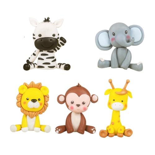 5 Stück Tier-Kuchenaufsätze, Skulptur, Miniaturen, Tierstatue, Figuren für Kuchendekoration, Partyzubehör, Tischplatte, Bücherregal, Dekoration von misppro