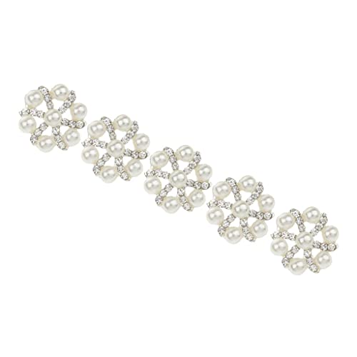 5 x 20 mm Strass-Perlen-Blumenknöpfe Verzierungen zum Nähen und Basteln von misppro