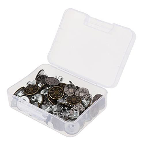 50 Sets Messing-Druckknöpfe zum Nähen, Bastelknöpfe für Kleidung, Taschen, Jacken und Leder (17 mm) von misppro