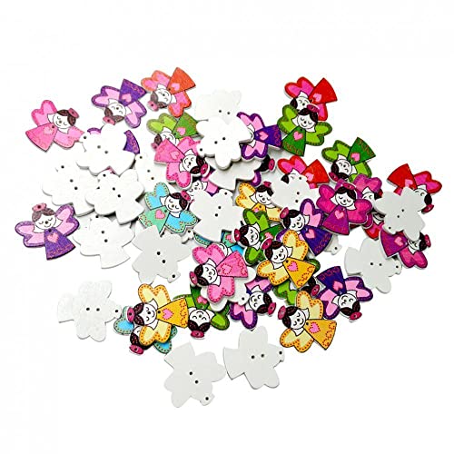 50 Stück Cartoon-Holzknöpfe für Scrapbooking Nähen DIY Handwerk 50 Stück Cartoon-Holzknöpfe für Scrapbooking Nähen DIY Handwerk von misppro