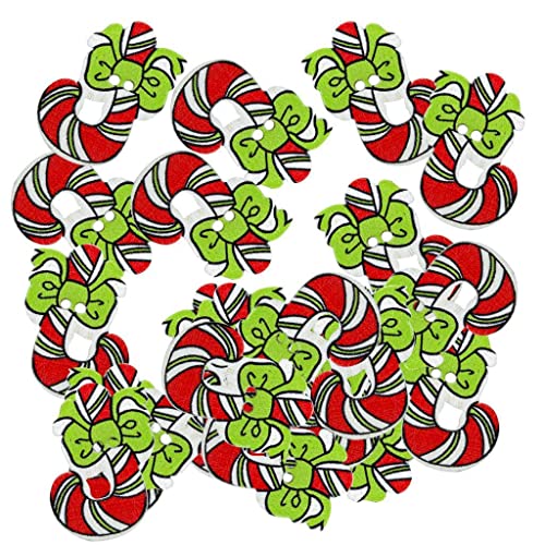 50 Stück Weihnachts-Holzknöpfe für Zuckerstangen, zum Nähen, Basteln und als Urlaubsdekoration 50 Stück Weihnachts-Holzknöpfe für Zuckerstangen, zum Nähen, Basteln und als Urlaubsdekoration von misppro