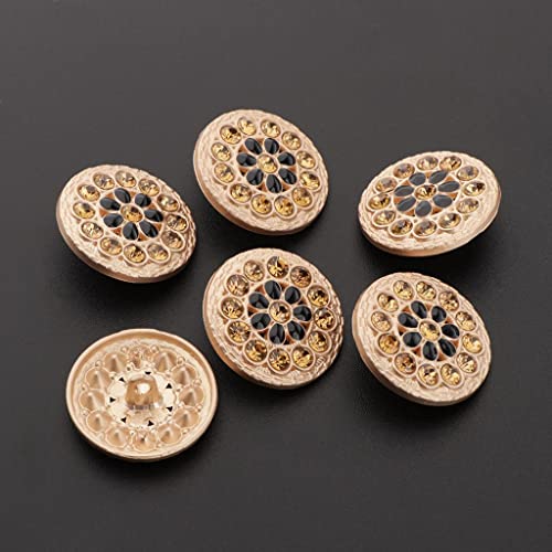 6 x Diamant-Schaftknöpfe – antike Nähverzierungen mit Kristall-Strasssteinen, 25 mm goldene Metallknöpfe für Kleidungsstücke, Handwerk und handgefertigte Accessoires 6 x Diamant-Schaftknöpfe – antike Nähverzierungen mit Kristall-Strasssteinen, 25 mm goldene Metallknöpfe für Kleidungsstücke, Handwerk und handgefertigte Accessoires von misppro