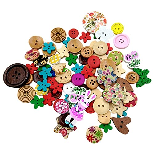 90 bunte Igel-Holzknöpfe zum Nähen und Basteln 90 bunte Igel-Holzknöpfe zum Nähen und Basteln von misppro