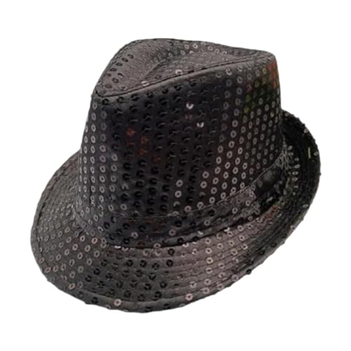Bowler-Hut mit Pailletten, für Maskerade-Partys, Karneval, Kostümzubehör, glitzernder Jazz-Hut, Kopfbedeckung, Schwarz Bowler-Hut mit Pailletten, für Maskerade-Partys, Karneval, Kostümzubehör, glitzernder Jazz-Hut, Kopfbedeckung, Schwarz von misppro