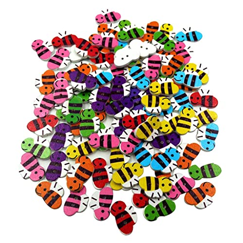 Bunte Bienen-Holzknöpfe zum Nähen, Scrapbooking, Basteln, 50 Stück Bunte Bienen-Holzknöpfe zum Nähen, Scrapbooking, Basteln, 50 Stück von misppro