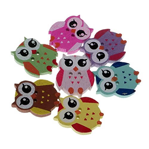Bunte Cartoon-Eulen-Holzknöpfe für Bastelarbeiten, Scrapbooking und Bastelprojekte, 100 Stück Bunte Cartoon-Eulen-Holzknöpfe für Bastelarbeiten, Scrapbooking und Bastelprojekte, 100 Stück von misppro