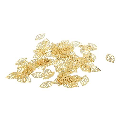 Goldene Legierung Baumblatt zur Schmuckherstellung – exquisites durchbohrtes Design für Halsketten und Armbänder von misppro