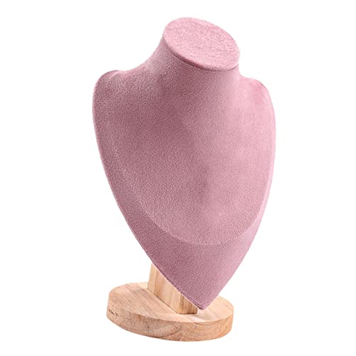 Halskettenständer, Schmuckhalter, Anhänger, Kette, Organizer, Präsentationsständer, Holz-Samtsockel, mittlere Größe, 10,5 x 16,5 x 27 cm, optional M von misppro
