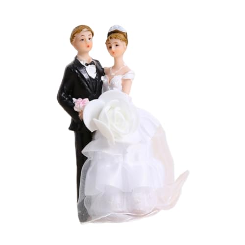 Hochzeitstortenaufsatz, Brautpaar mit weißen Netzschleiern, Ornament, Kuchendekoration für Jubiläen, Stil A Hochzeitstortenaufsatz, Brautpaar mit weißen Netzschleiern, Ornament, Kuchendekoration für Jubiläen, Stil A von misppro