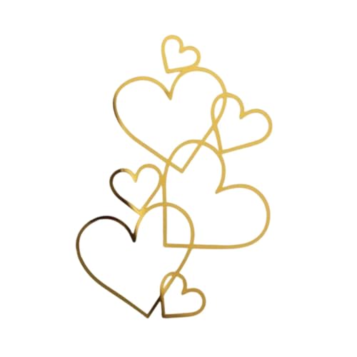 Hochzeitstortenaufsatz, Brautparty, Geschenk, Ornament, minimalistisches Herz-Design, Acryl, Dessert-Dekoration für Jahrestag, Verlobung, Festival, Gold von misppro