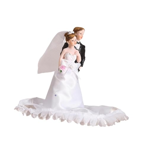 Hochzeitstortenfigur, Braut und Bräutigam, Kunstharz, Miniatur-Paar, Kuchendekoration, Dekoration für Jahrestag, 6 x 4,4 x 13 cm - A Hochzeitstortenfigur, Braut und Bräutigam, Kunstharz, Miniatur-Paar, Kuchendekoration, Dekoration für Jahrestag, 6 x 4,4 x 13 cm - A von misppro