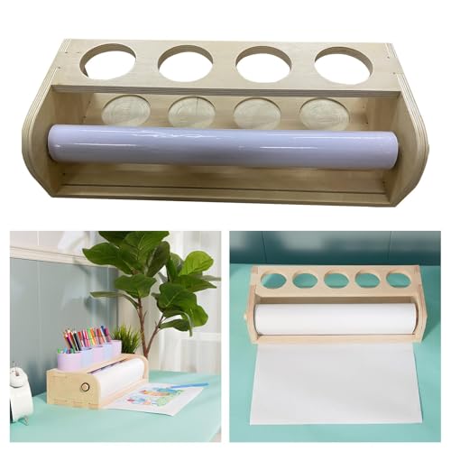Holzhalter Staffelei Rollenspender mit 5 Löchern zum Zeichnen von Fingermalerei Holzhalter Staffelei Rollenspender mit 5 Löchern zum Zeichnen von Fingermalerei von misppro