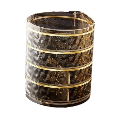 Mehrschichtige Schmuckschatulle, Haar-Accessoires, Organizer, kreativ, multifunktional, für Ringe, Ohrringe, Halsketten, Halter für Haargummis, Party, 11 x 12,5 cm, transparenter Kaffee Mehrschichtige Schmuckschatulle, Haar-Accessoires, Organizer, kreativ, multifunktional, für Ringe, Ohrringe, Halsketten, Halter für Haargummis, Party, 11 x 12,5 cm, transparenter Kaffee von misppro