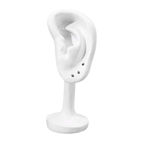 Ohr-Modell, Ohrring-Präsentationsständer, freistehender Ohren-Organizer, Schmuckladenständer, 3,5 x 3,5 x 10 cm, Kunstharz, Weiß Ohr-Modell, Ohrring-Präsentationsständer, freistehender Ohren-Organizer, Schmuckladenständer, 3,5 x 3,5 x 10 cm, Kunstharz, Weiß von misppro