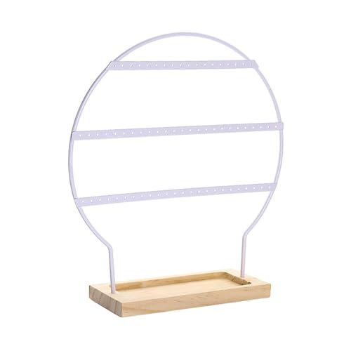 Ohrringhalter, Organizer, Holzsockel, Ohrringbaum, 3 Ebenen, Ohrstecker-Halter, Präsentationsregal für Frauen, Geschenk, Weiß Ohrringhalter, Organizer, Holzsockel, Ohrringbaum, 3 Ebenen, Ohrstecker-Halter, Präsentationsregal für Frauen, Geschenk, Weiß von misppro