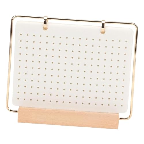 Pin-Organizer, Schreibtisch-Präsentationsständer mit 6 Filzseiten, Emaille-Pin-Aufbewahrung, Buch, Holzsockel, 24 x 5 x 20 cm, Weiß von misppro