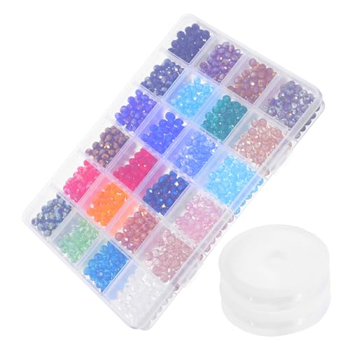 Runde, facettierte Glasperlen-Set für DIY-Schmuckherstellung, verschiedene Farben für Halsketten, Armbänder und Ohrringe, perfekt für Anfänger und Bastel-Enthusiasten Runde, facettierte Glasperlen-Set für DIY-Schmuckherstellung, verschiedene Farben für Halsketten, Armbänder und Ohrringe, perfekt für Anfänger und Bastel-Enthusiasten von misppro