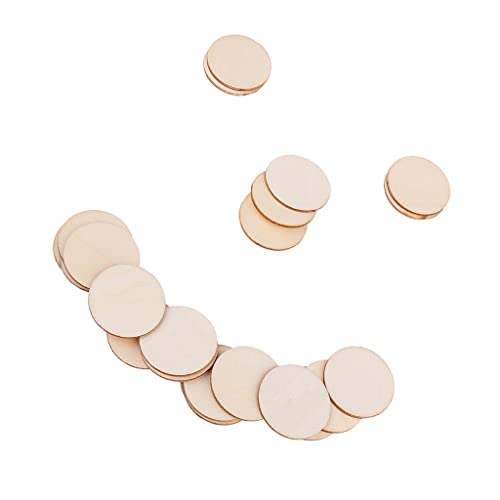 Runde Holzstücke aus Naturholz, 3,2 cm Durchmesser, 100 Stück Runde Holzstücke aus Naturholz, 3,2 cm Durchmesser, 100 Stück von misppro
