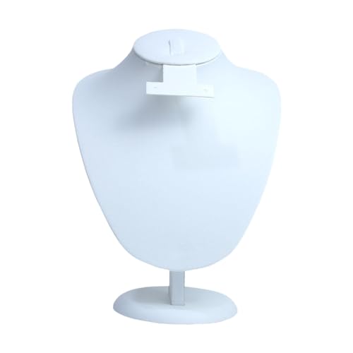 Schmuck-Aussteller, Schaufensterpuppe, Ketten-Organizer, 3D-Samt, Halsketten-Display, Modell, Anhänger, Büste, Show-Ständer für Damen, Weiß von misppro