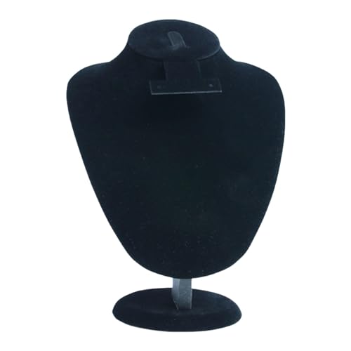 Schmuck-Präsentations-Schaufensterpuppe, Ketten-Organizer, 3D-Samt, Halsketten-Display, Modell, Anhänger, Büste, Show-Ständer für Damenschaukasten, Schwarz von misppro