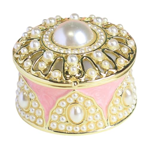 Schmuckkästchen, Mini-Schmuckkästchen, kreativ, dekorativ, emailliert, für Ringe, Anhänger, Charms, Kommode, Tisch, Mittelstück, 4,5 x 4,5 x 3,5 cm von misppro
