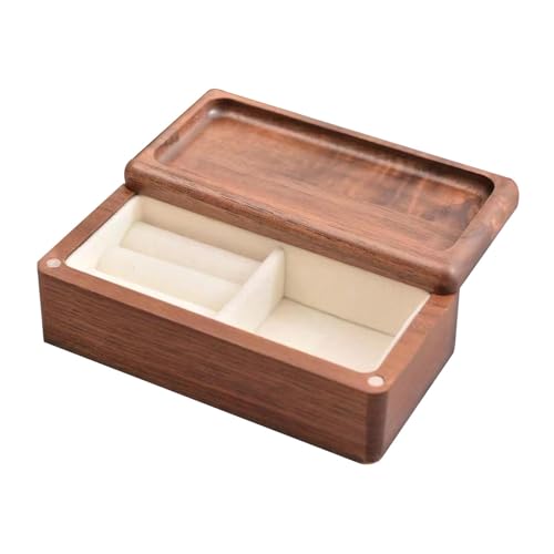 Schmuckschatulle aus Holz, für Andenken, Geschenkbox, Schatzaufbewahrung, Organizer, Vitrine für Ohrringe, Ringe, Halsketten, 4 x 6,5 x 13 cm, Schwarz Walnuss Schmuckschatulle aus Holz, für Andenken, Geschenkbox, Schatzaufbewahrung, Organizer, Vitrine für Ohrringe, Ringe, Halsketten, 4 x 6,5 x 13 cm, Schwarz Walnuss von misppro