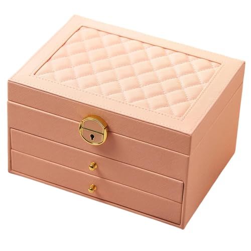 Schmuckschatulle mit Schubladen, Organizer, multifunktionale Vitrine für Halsketten, Ohrringe, Armbänder, Charm-Aufbewahrung, 22,9 x 17,8 x 13,5 cm, Orange Schmuckschatulle mit Schubladen, Organizer, multifunktionale Vitrine für Halsketten, Ohrringe, Armbänder, Charm-Aufbewahrung, 22,9 x 17,8 x 13,5 cm, Orange von misppro