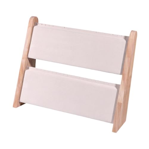 Schmuckständer aus Holz, 2-stöckig, Samt, für Halsketten, Armbänder, Anhänger, Organizer, für Live-Übertragungen, Schaufenster, 39,5 x 32,5 x 12 cm, Beige Schmuckständer aus Holz, 2-stöckig, Samt, für Halsketten, Armbänder, Anhänger, Organizer, für Live-Übertragungen, Schaufenster, 39,5 x 32,5 x 12 cm, Beige von misppro