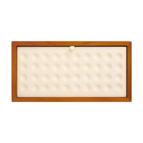 Schmucktablett aus Massivholz, für lose Perlen, Edelsteine, Ringe, Ohrringe, Halsketten, Organizer, 22,9 x 11,7 x 2 cm, Beige gepunktet von misppro