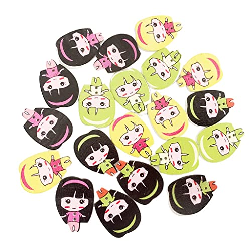 Schöne Holzknöpfe für Mädchen, 2 Löcher, für Näharbeiten, Scrapbooking und Bastelprojekte, 20 Stück von misppro