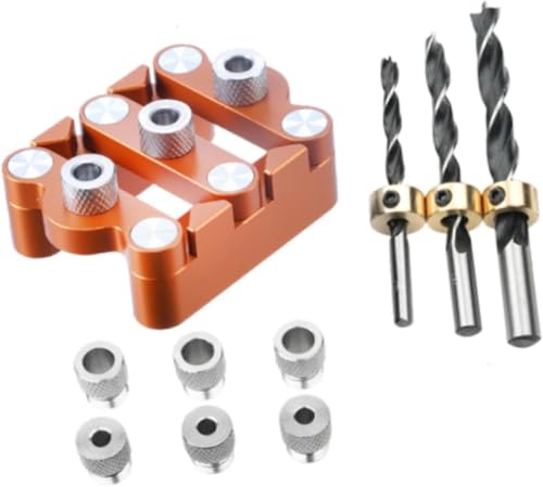 Selbstzentrierende Dübelvorrichtung, Holzloch-Bit-Set mit 6/8/10 mm verstellbaren Bohrbuchsen für Holzbearbeitung Selbstzentrierende Dübelvorrichtung, Holzloch-Bit-Set mit 6/8/10 mm verstellbaren Bohrbuchsen für Holzbearbeitung von misppro