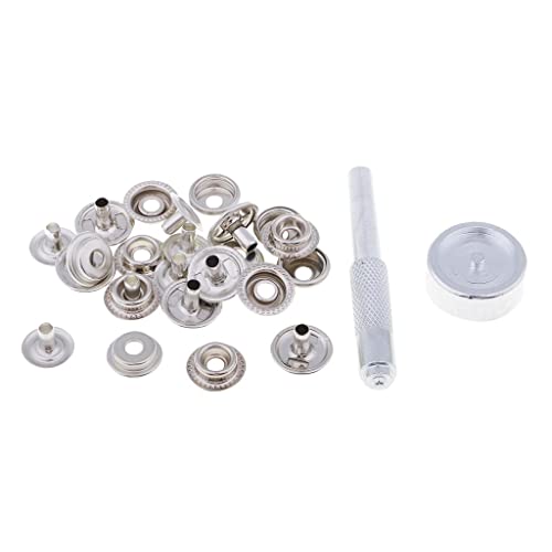 Stanzwerkzeug-Set aus Edelstahl, 15 mm, mit 6 Nähverschlüssen von misppro