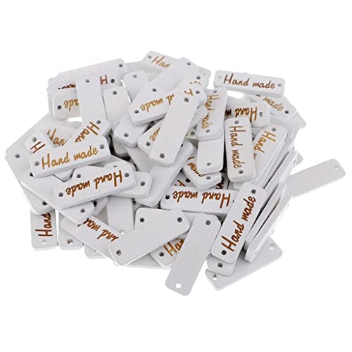 Weiße Holzknöpfe zum Nähen, Basteln, Scrapbooking, 100 Stück von misppro
