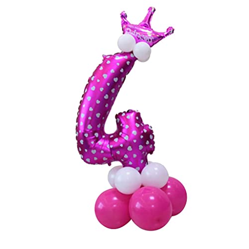 misppro Alle Zahlen Figuren Folienballons Säulenset Babyparty Geburtstag Bogen Girlande – Rosa, 4 von misppro
