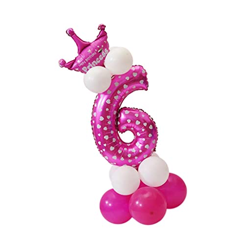 misppro Alle Zahlen Figuren Folienballons Säulenset Babyparty Geburtstag Bogen Girlande – Rosa, 6 von misppro