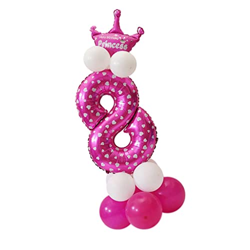 misppro Alle Zahlen Figuren Folienballons Säulenset Babyparty Geburtstag Bogen Girlande – Rosa, 8 von misppro