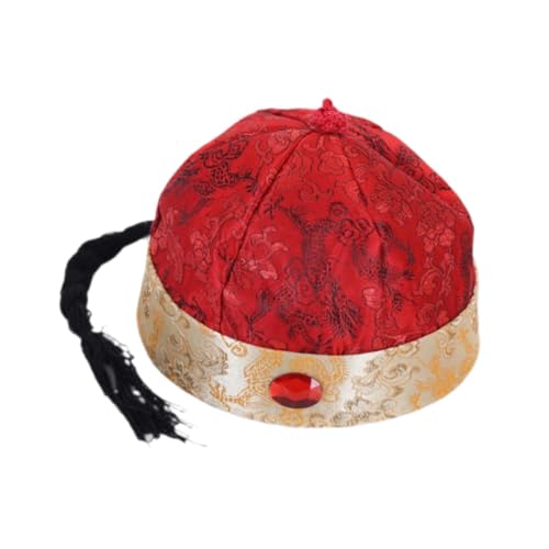 misppro Chinesischer orientalischer Hut mit Pferdeschwanz für Tanzshow, Bühnenaufführung, traditionelle Kaisermütze, Geburtstagsgeschenk, Dunkelrot, 54 cm misppro Chinesischer orientalischer Hut mit Pferdeschwanz für Tanzshow, Bühnenaufführung, traditionelle Kaisermütze, Geburtstagsgeschenk, Dunkelrot, 54 cm von misppro